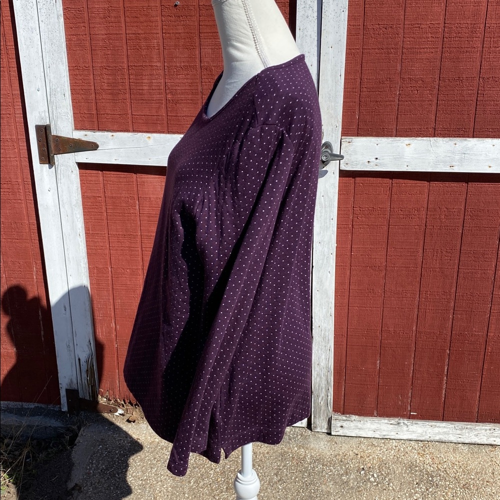 4/$20 purple polka dot long sleeve top - Picture 2 of 9